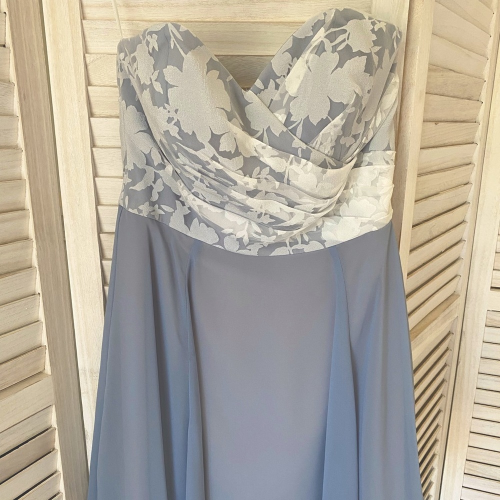 Hayley Paige dusty blue dress